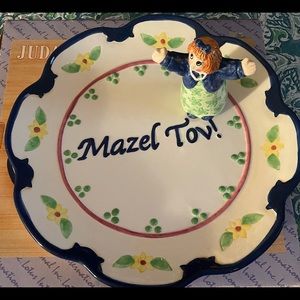 NIB JUDAICA 13” girl platter mazel tov